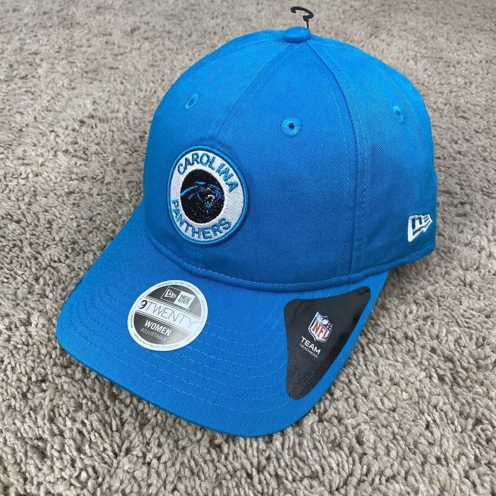 Carolina Panthers New Era 9TWENTY Hat Blue Shiny Patch Womens Adjustable NFL Cap